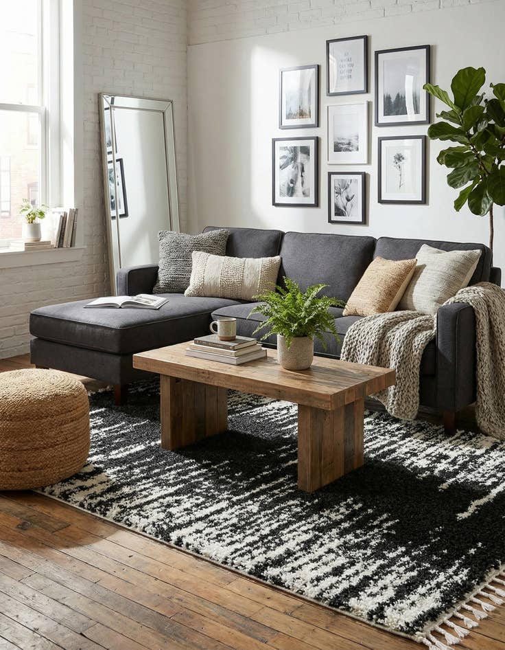 Detail image of 5' 3 x 8' Serenity Shag Rug