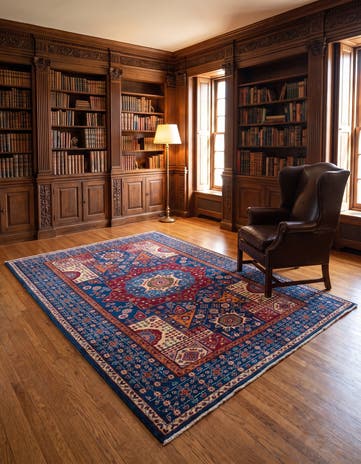 4' 11 x 6' 5 Hand Knotted Shirvan Rug