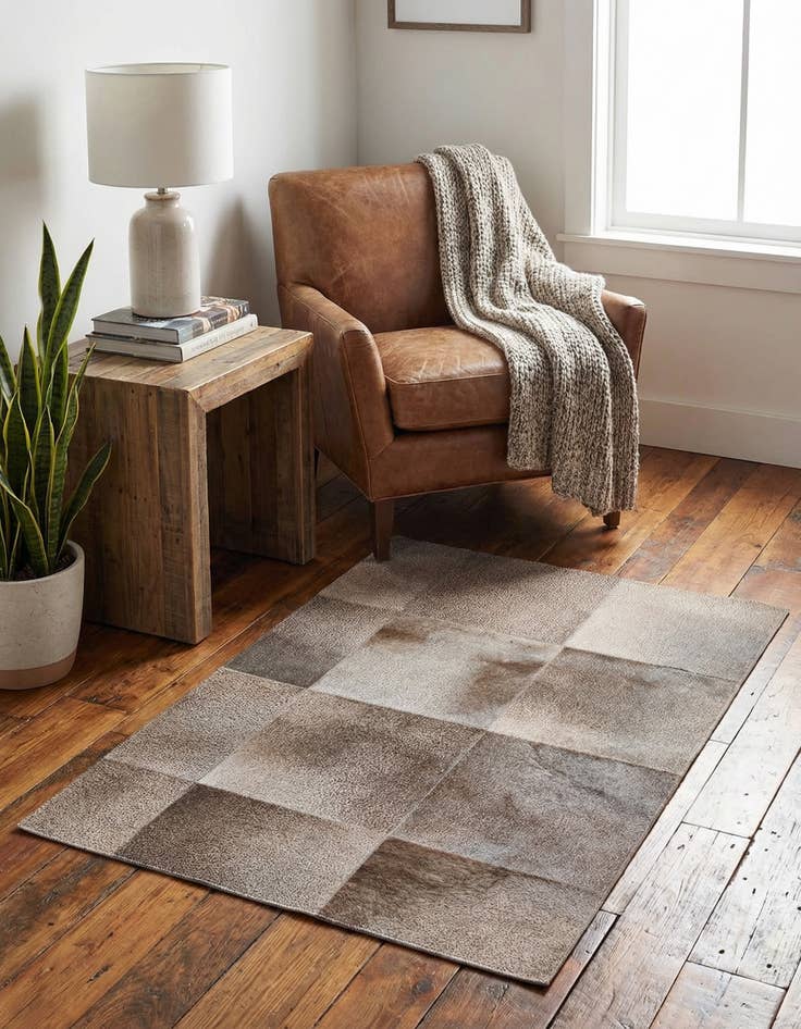 Detail image of 2' x 3' Cowhide Leather Rug