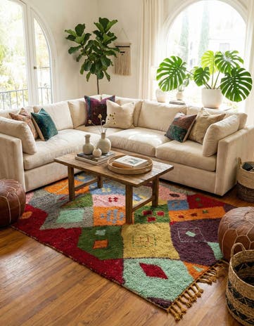 6' 2 x 10' Hand Knotted Moroccan Wool Rug