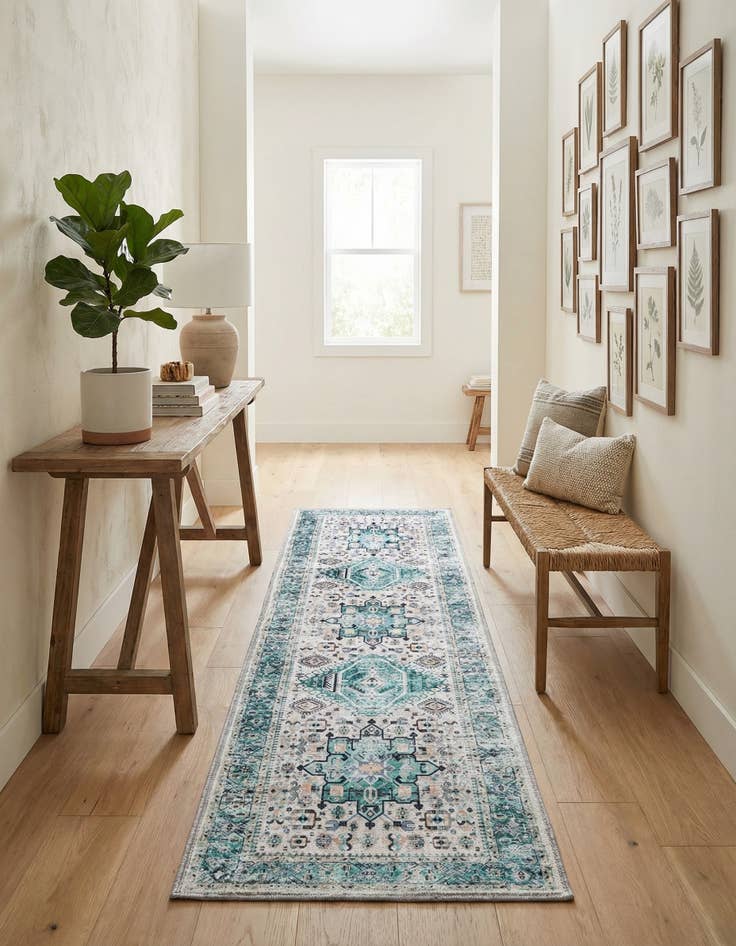 Detail image of 2' x 6'  Washable Yara Runner Rug