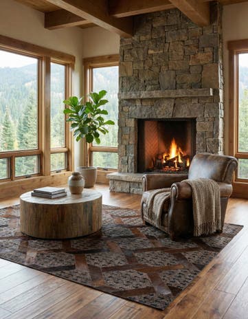 5' 3 x 7' 10 Cowhide - Patchwork Rug