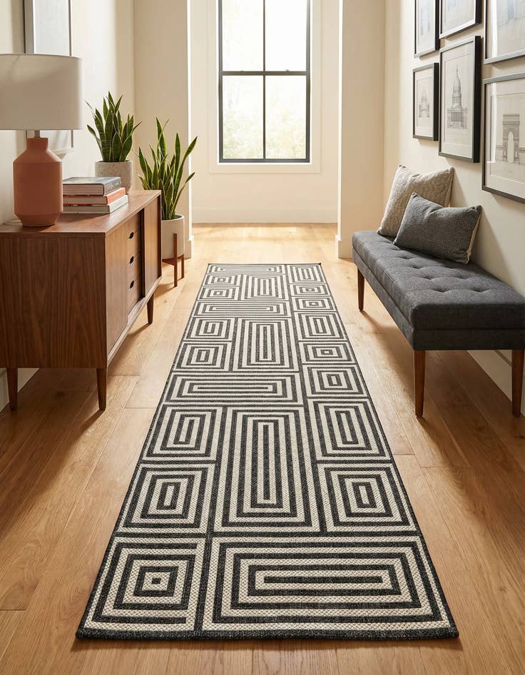 Detail image of  2' 7 x 12'  Washable Modern Indoor / Outdoor Runner Rug