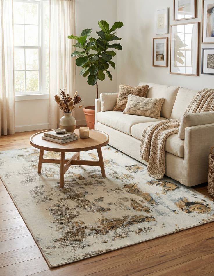 Detail image of 4' 5 x 6' 8  Hand Knotted Ultra Vintage Persian Wool Rug