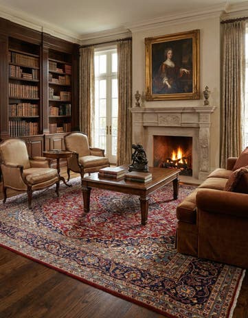 9' 10 x 12' 6 Hand Knotted Kashan Persian Wool Rug