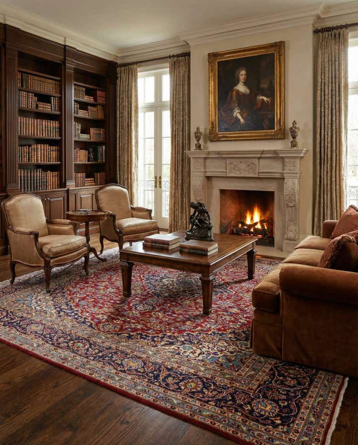 9' 10 x 12' 6 Hand Knotted Kashan Persian Wool Rug
