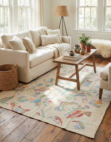 5' x 6' 1 Hand Woven Kilim Suzani Wool Rug