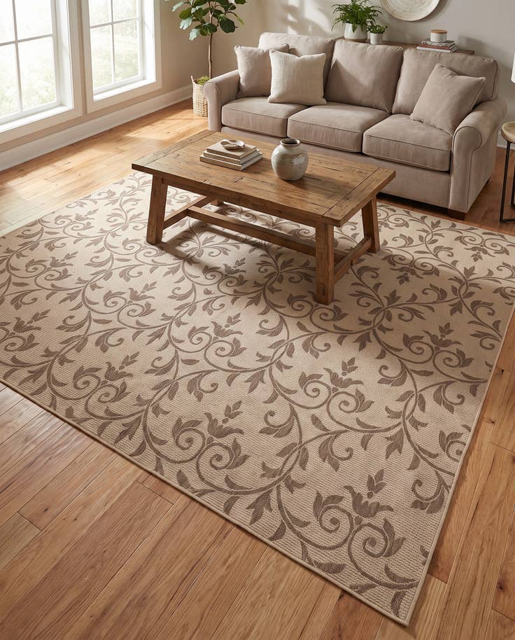 Detail image of 7' x 10' Easy-Clean Botanical Indoor / Outdoor Rug