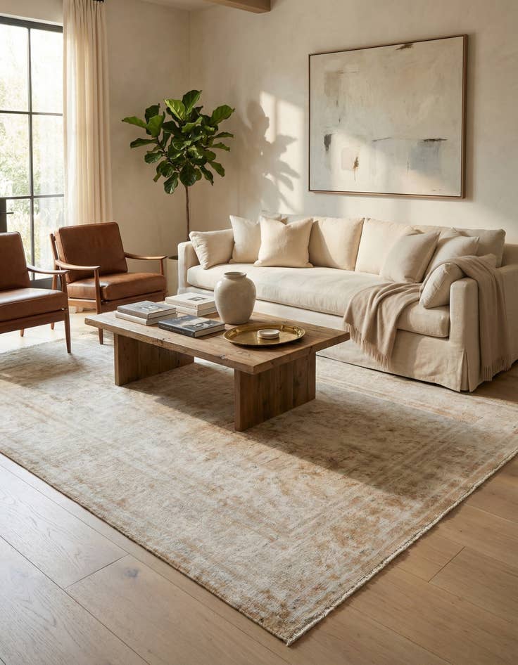 Detail image of 6' 4 x 9' 4  Hand Knotted Ultra Vintage Persian Wool Rug