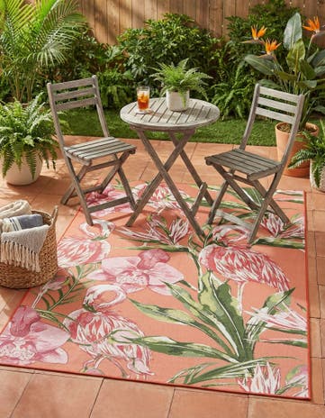 5' x 7' Easy-Clean Botanical Indoor / Outdoor Rug