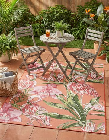 5' x 7' Easy-Clean Botanical Indoor / Outdoor Rug
