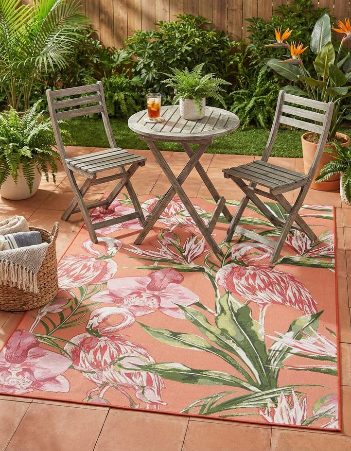5' x 7' Easy-Clean Botanical Indoor / Outd...