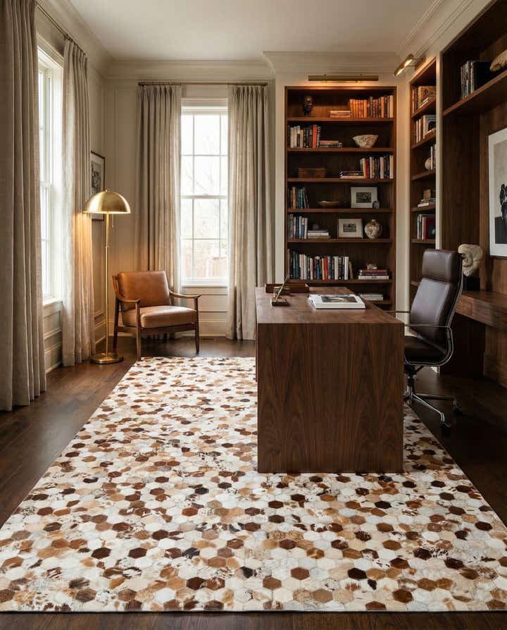 5' x 7' 10 Cowhide Leather Rug