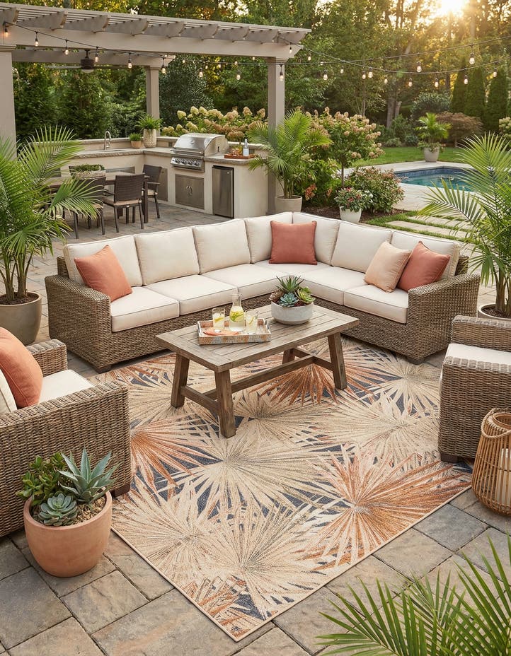 10' x 10' Easy-Clean Botanical Indoor / Outd...