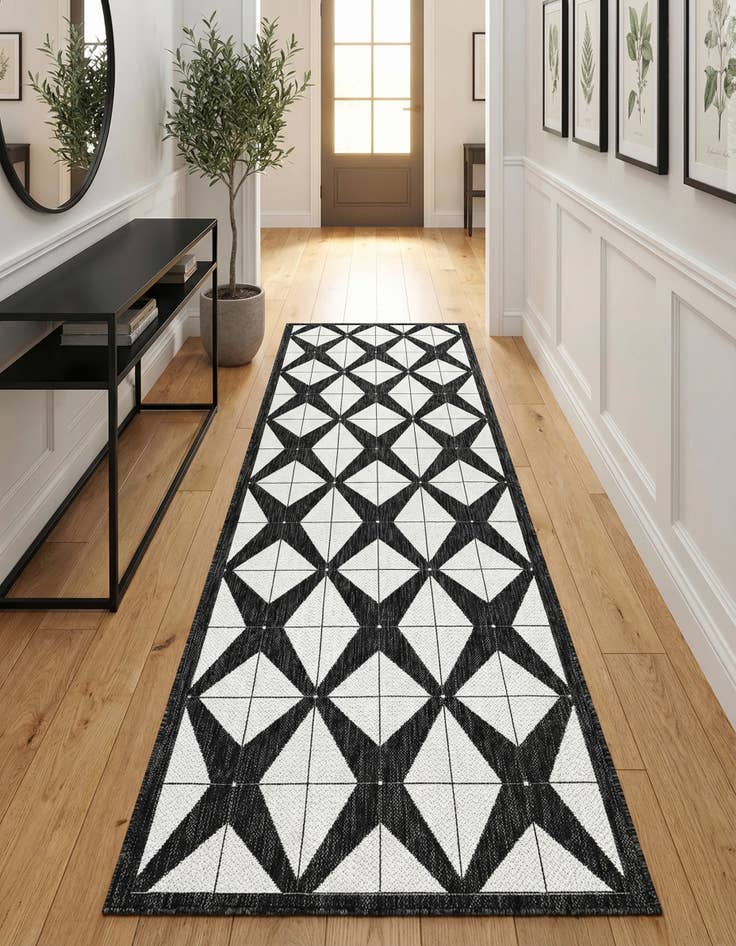 Detail image of 2' 7 x 12' Easy-Clean Modern Indoor / Outdoor Runner Rug