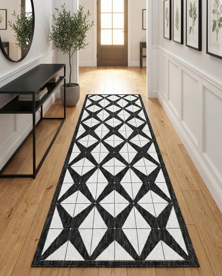 Detail image of 2' 7 x 12' Easy-Clean Modern Indoor / Outdoor Runner Rug