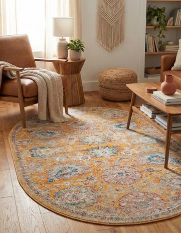 Yellow Lola Oval Rug