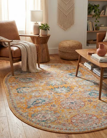 Yellow Lola Oval Rug