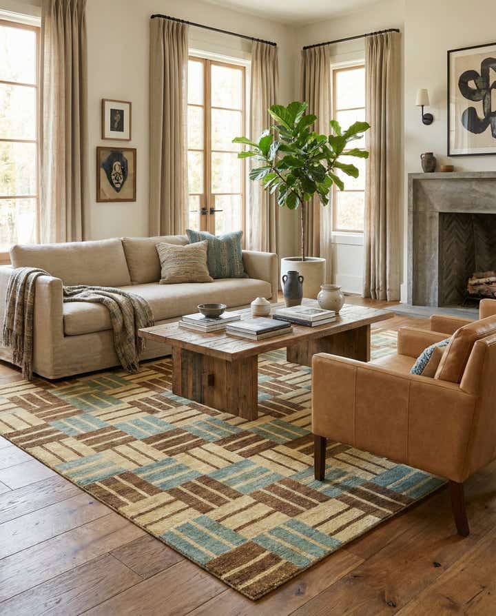 8' 2 x 9' 10 Hand Knotted Modern Ziegler Rug
