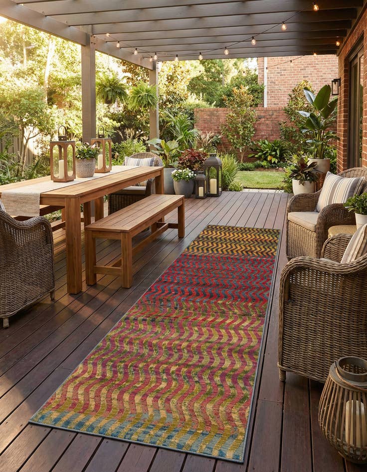 Detail image of 2' 7 x 12' Easy-Clean Modern Indoor / Outdoor Runner Rug