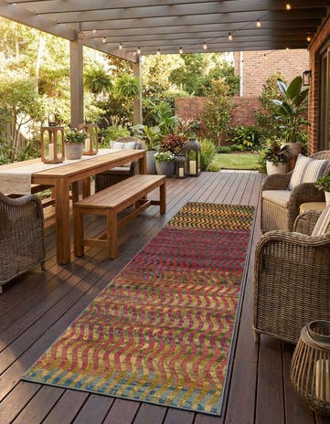 2' 7 x 12' Easy-Clean Modern Indoor / Outdoor Runner Rug