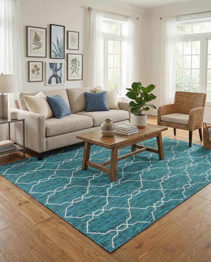 7' x 10' Easy-Clean Trellis Indoor / Outdoor Rug