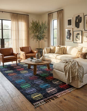 7' 10 x 10' 6 Hand Knotted Moroccan Wool Rug