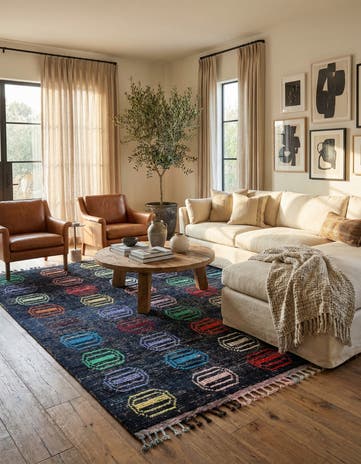 7' 10 x 10' 6 Hand Knotted Moroccan Wool Rug