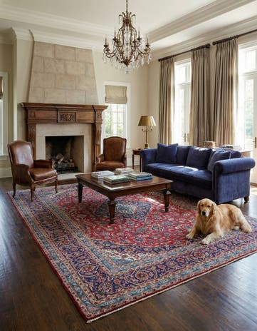 9' 10 x 12' 10 Hand Knotted Kashan Persian Wool Rug