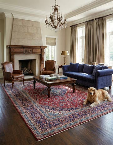 9' 10 x 12' 10 Hand Knotted Kashan Persian Wool Rug