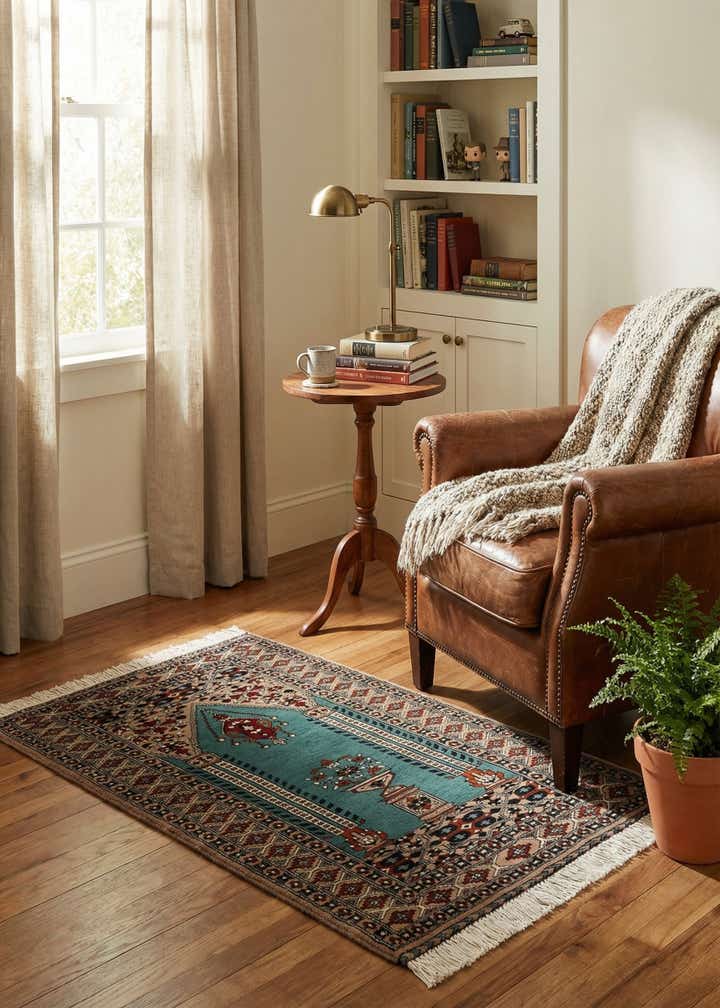 2' 7 x 4' 4 Hand Knotted Bokhara Wool Rug