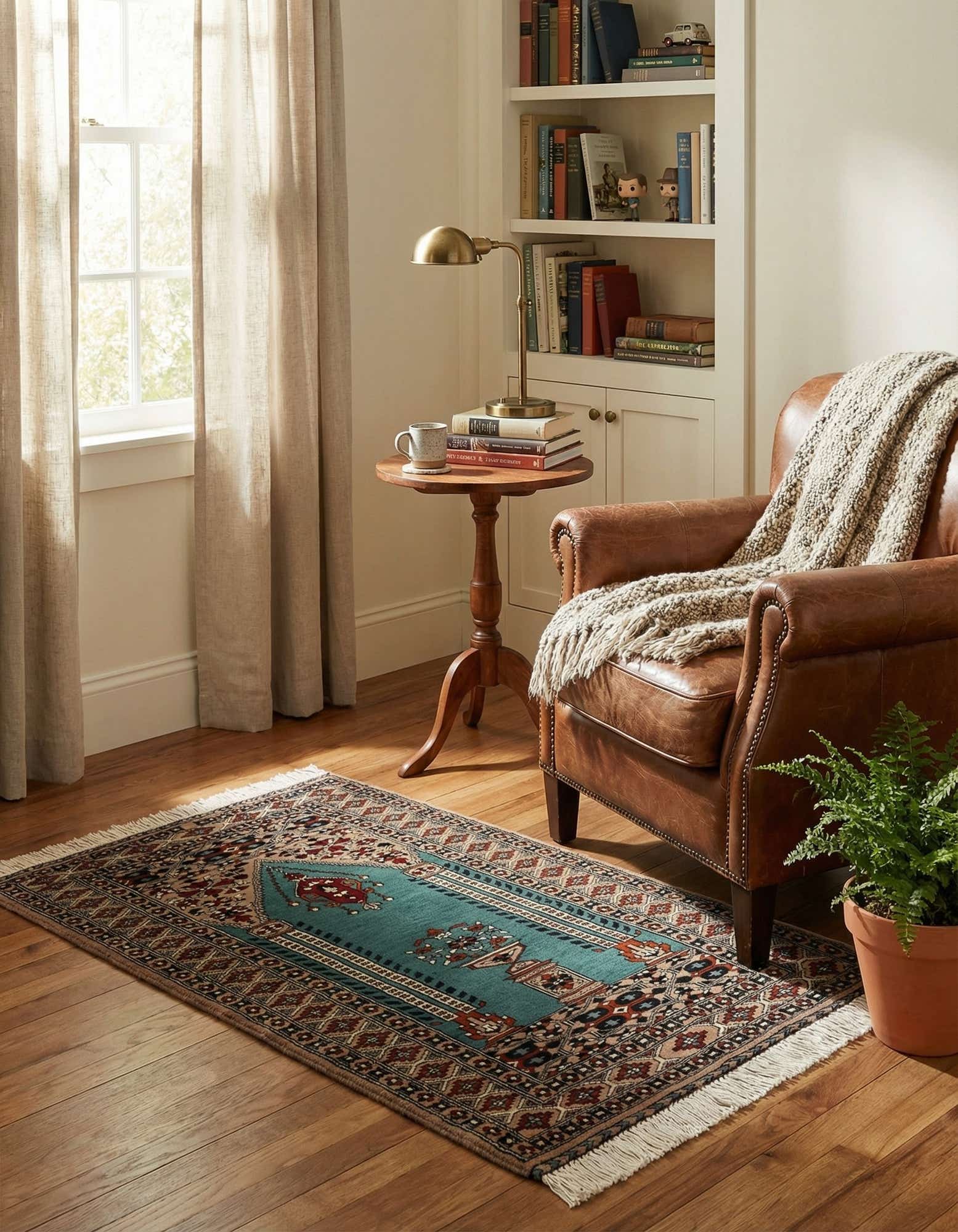 2' 7 x 4' 4 Hand Knotted Bokhara Wool Rug