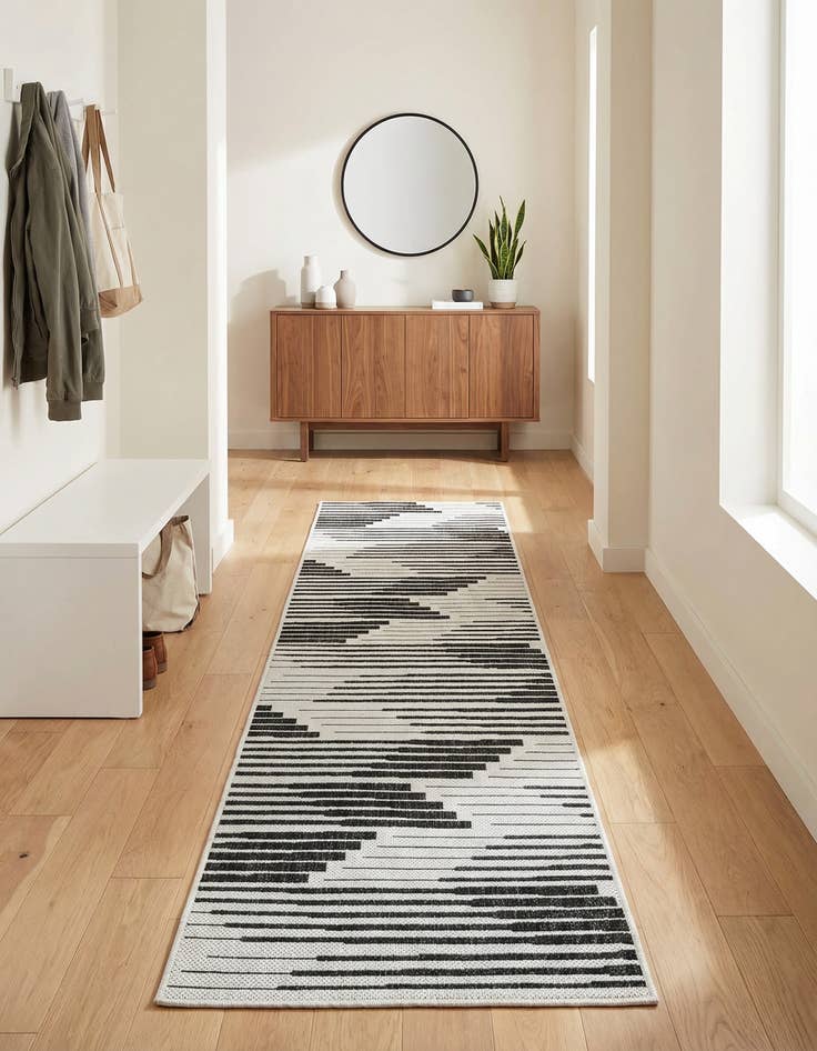Detail image of 2' x 8' Easy-Clean Modern Indoor / Outdoor Runner Rug