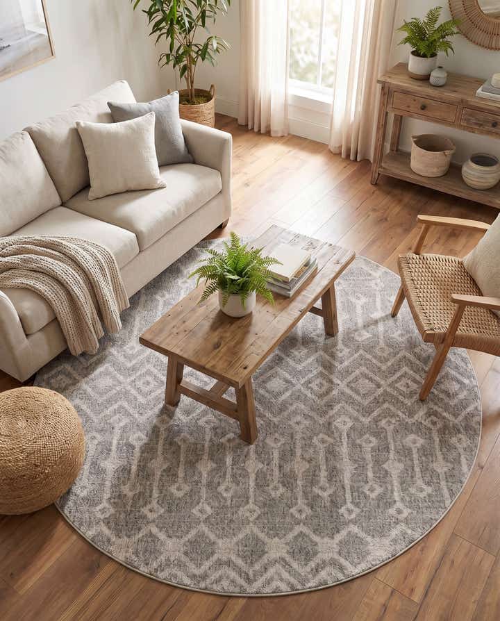7' x 7' Eco Trellis Round Rug