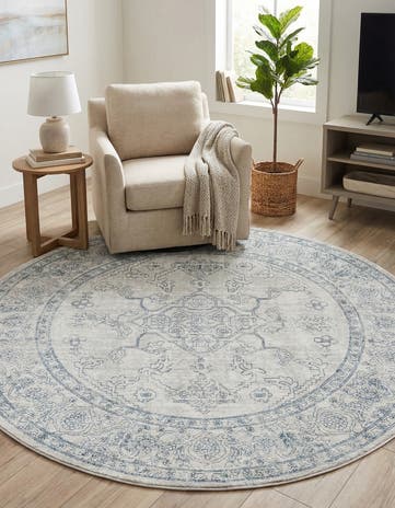 Gray Newport Round Rug