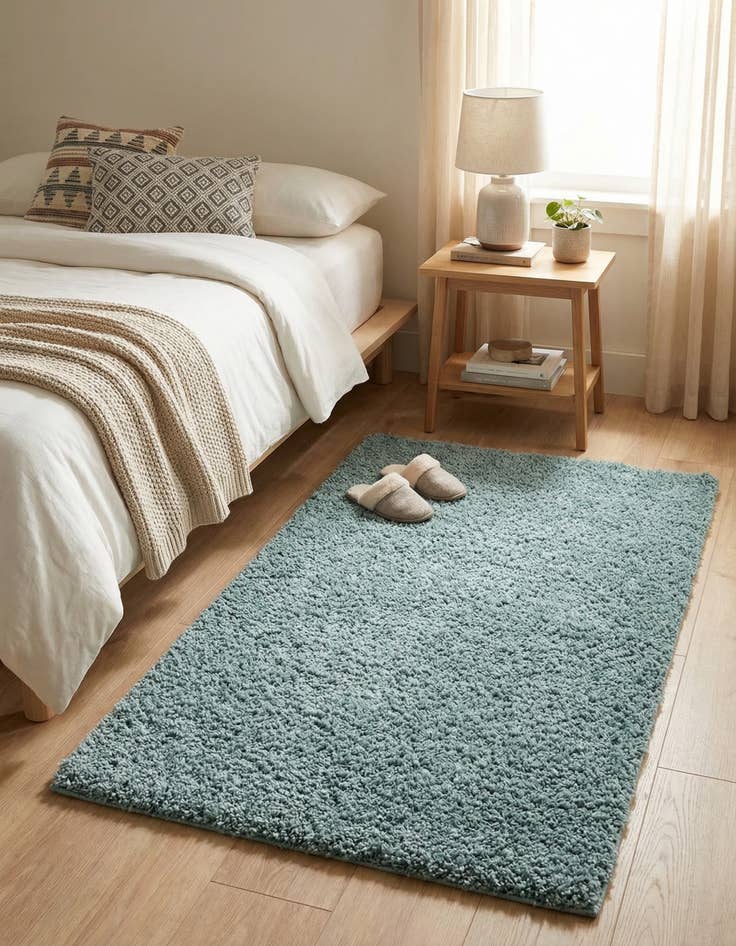 Detail image of  2' x 3' Solid Shag Rug