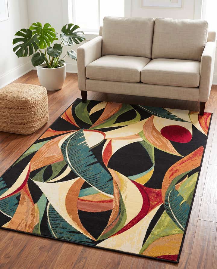 4' x 6' Easy-Clean Botanical Indoor / Outdoor Rug
