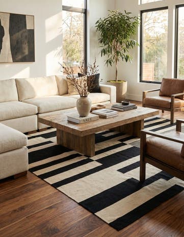 6' 9 x 10' 7 Hand Woven Kilim Modern Wool Rug