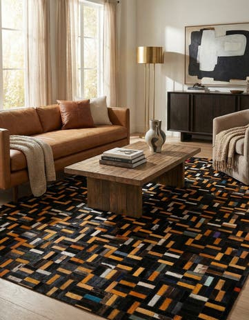 5' 1 x 8' Cowhide - Patchwork Rug