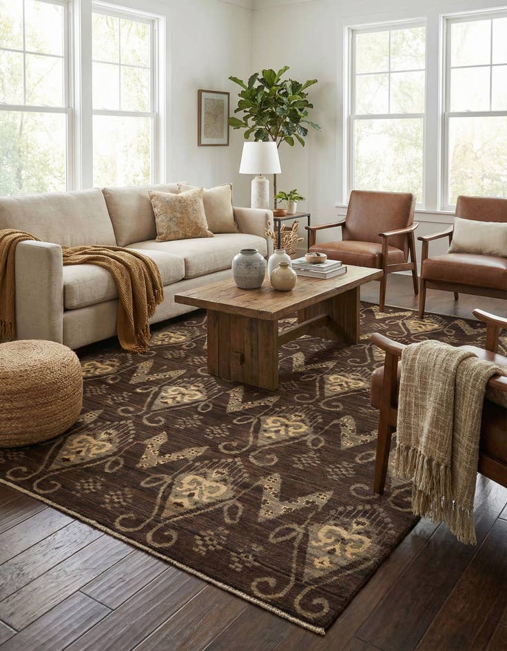 Detail image of 5' x 7' 9  Hand Knotted Modern Ziegler Rug