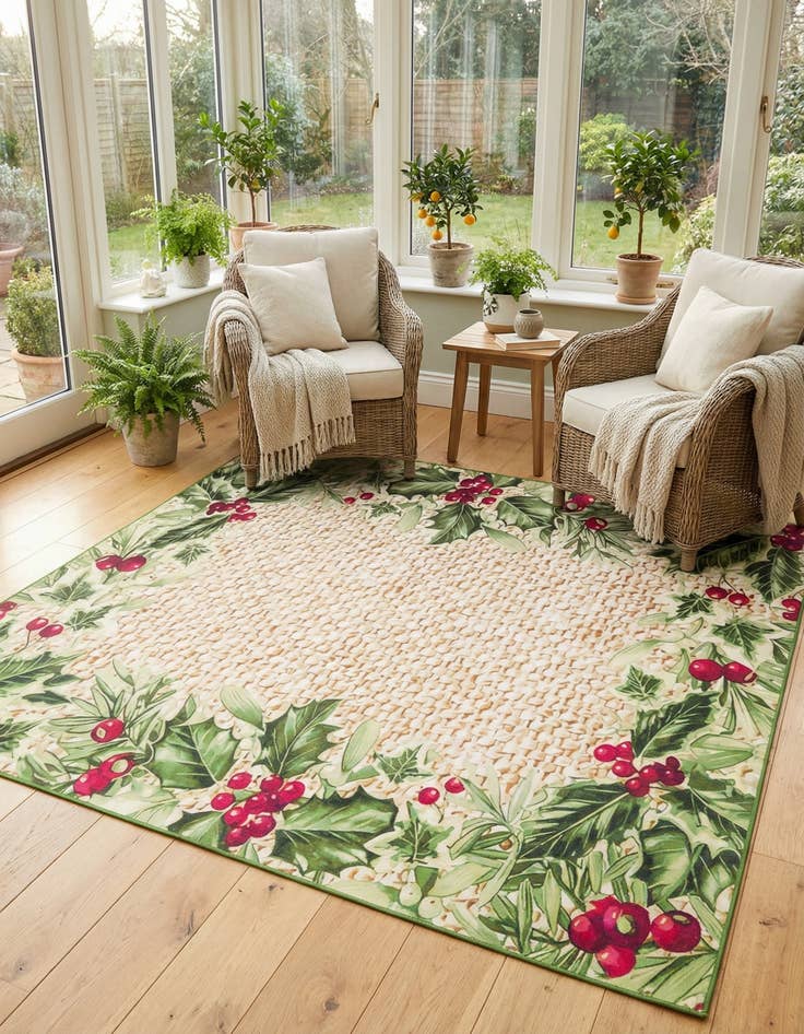 Detail image of 10' x 10' Easy-Clean Jill Zarin Caribbean Indoor / Outdoor Square Rug