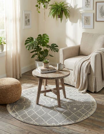 Gray Titania Round Rug