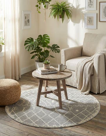 Gray Titania Round Rug