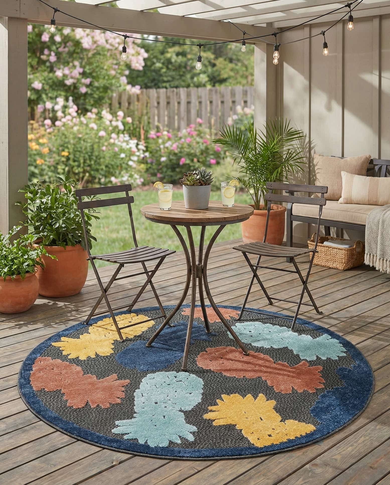 5' 3 x 5' 3 Easy-Clean Belize Indoor / Outdoor Round Rug