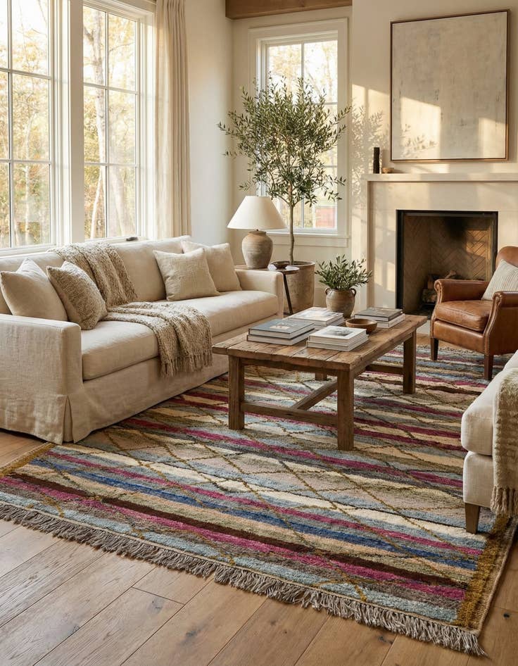 Detail image of  8' 7 x 10' 3  Hand Knotted Moroccan Wool Rug