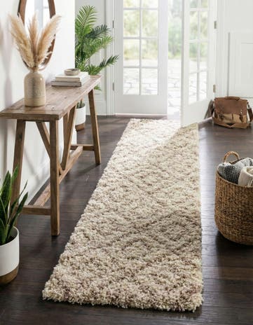 3' 3 x 16' 5 Lattice Shag Runner Rug