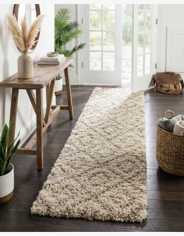 3' 3 x 16' 5 Trellis Shag Runner Rug