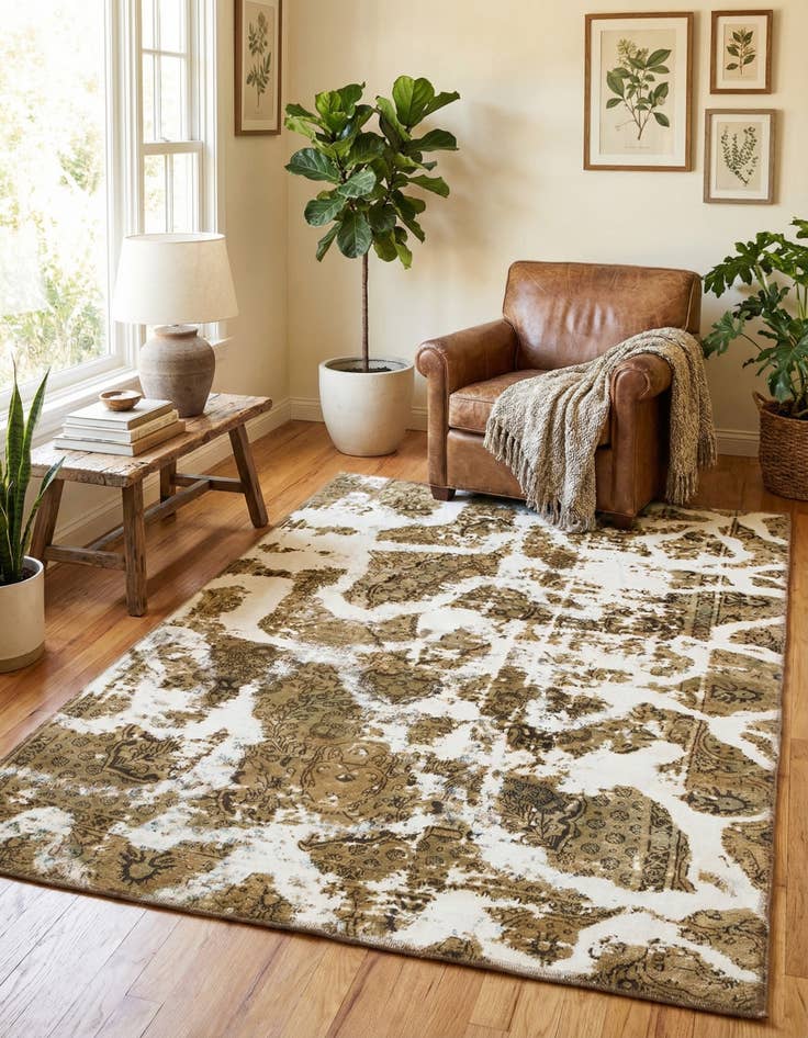 Detail image of 4' x 6' 2  Hand Knotted Ultra Vintage Persian Wool Rug