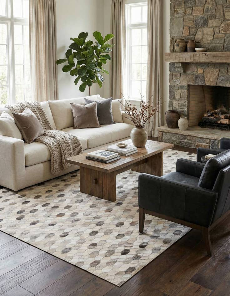 Detail image of 5' x 7' 6 Cowhide Rug