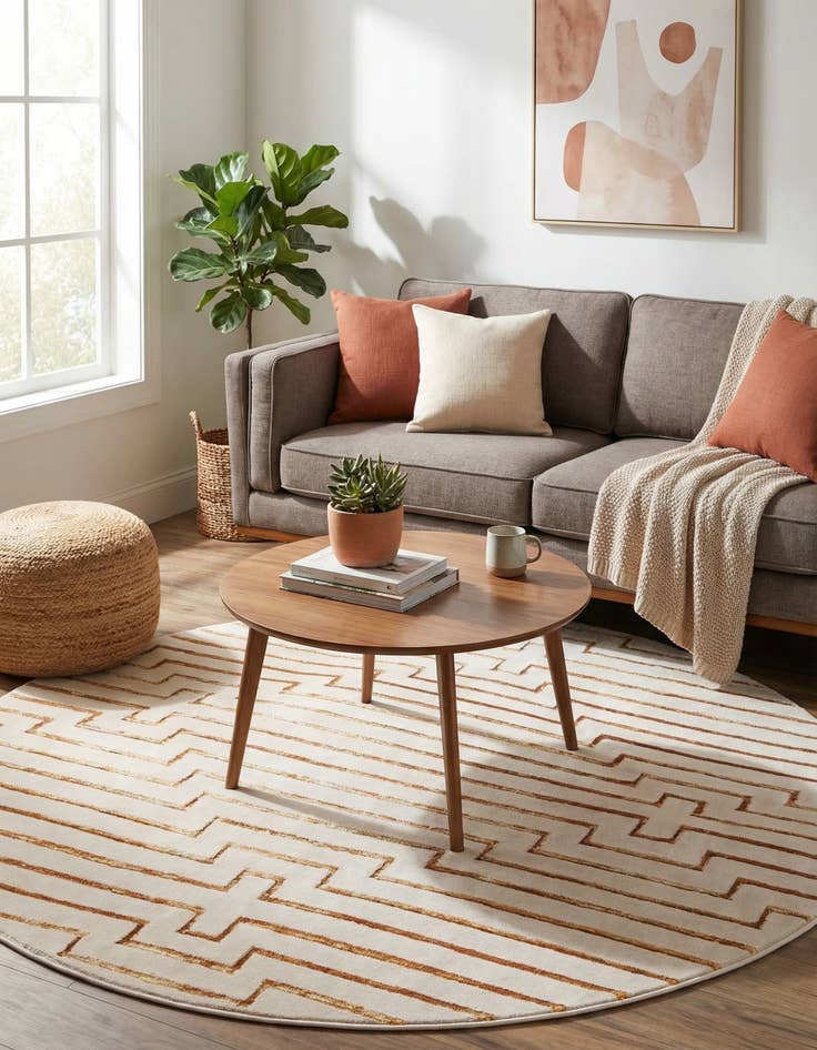 Detail image of 6' x 6' Vogue Geo Round Rug